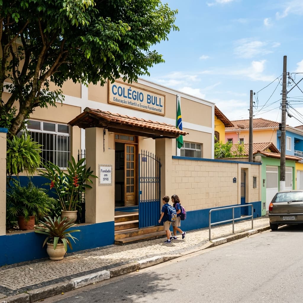 Entrada e fachada do Colégio Büll